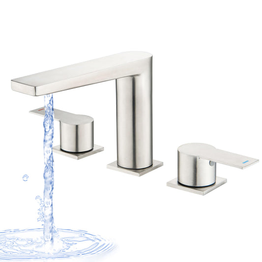 LUOGULIANG 2 Handle Deck Mount Tub Faucet, Roman Bathtub Faucet Set, 3 Hole Widespread Bathtub Faucet High Flow, Brushed Nickel