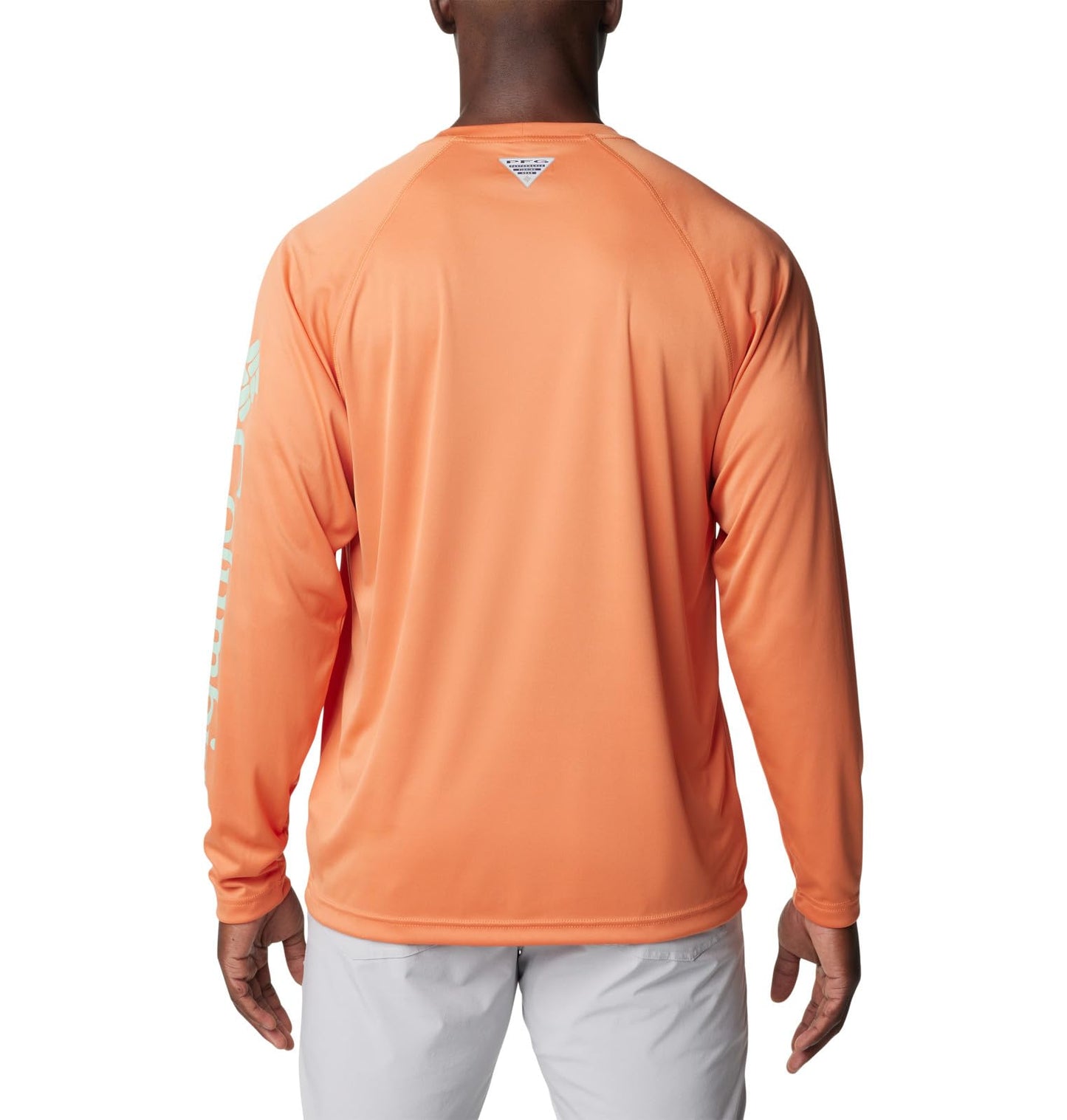 Columbia Men's Terminal Tackle Long Sleeve Fishing Shirt, Dusty Orange/New Mint Logo, 3X