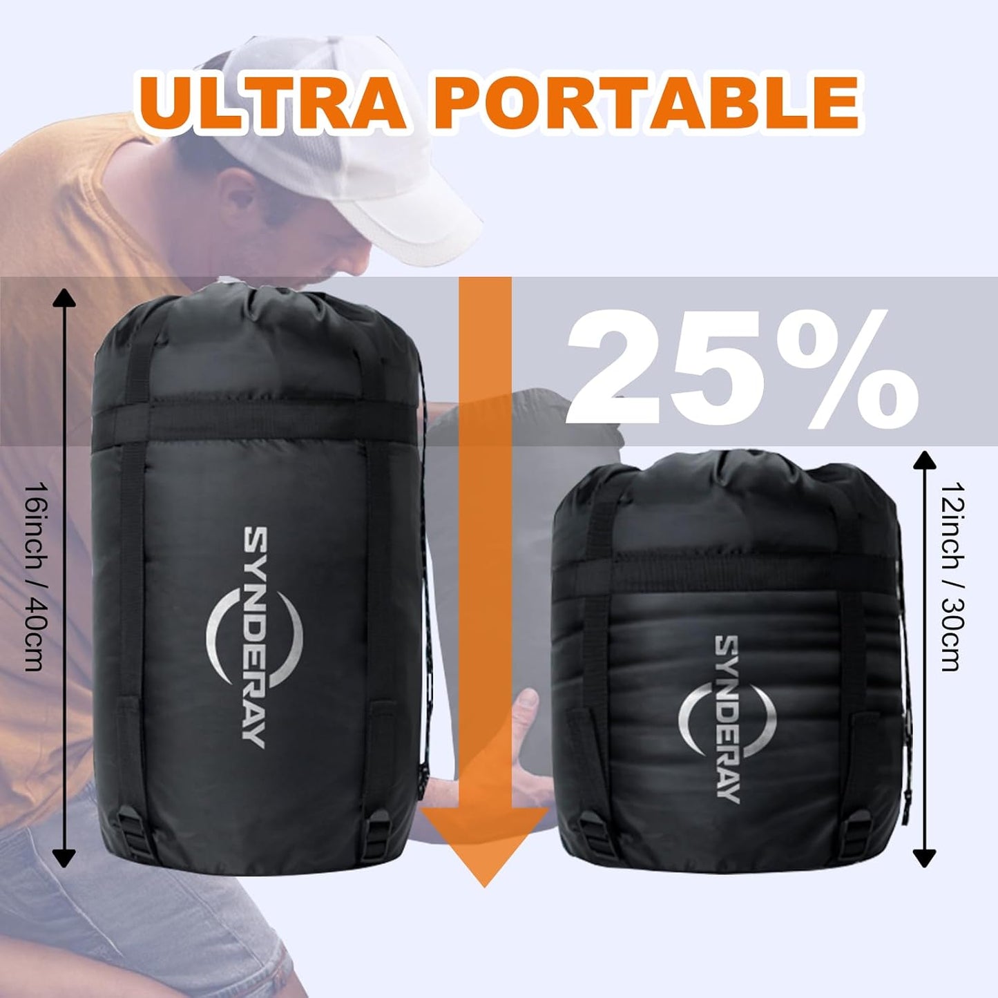 Skiennix Cold Weather Sleeping Bags for Adults - Lightweight Compact Backpacking & Camping Gear