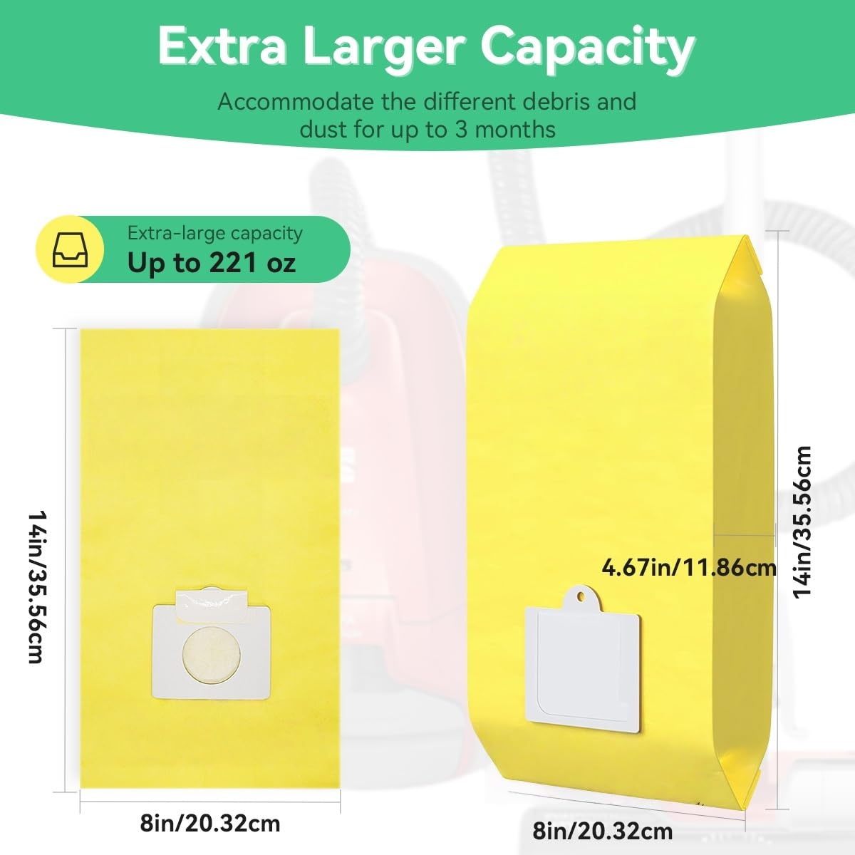 12 Pack Canister Vacuum Cleaner Bags Compatible with Kenmore Canister Type C/Q 5055, 50555, 50557, 50558 and Type C-5, C-18, 53292, 200 Series, 400 Series, 600 Series, 700 Series, 800 Series Vacuum