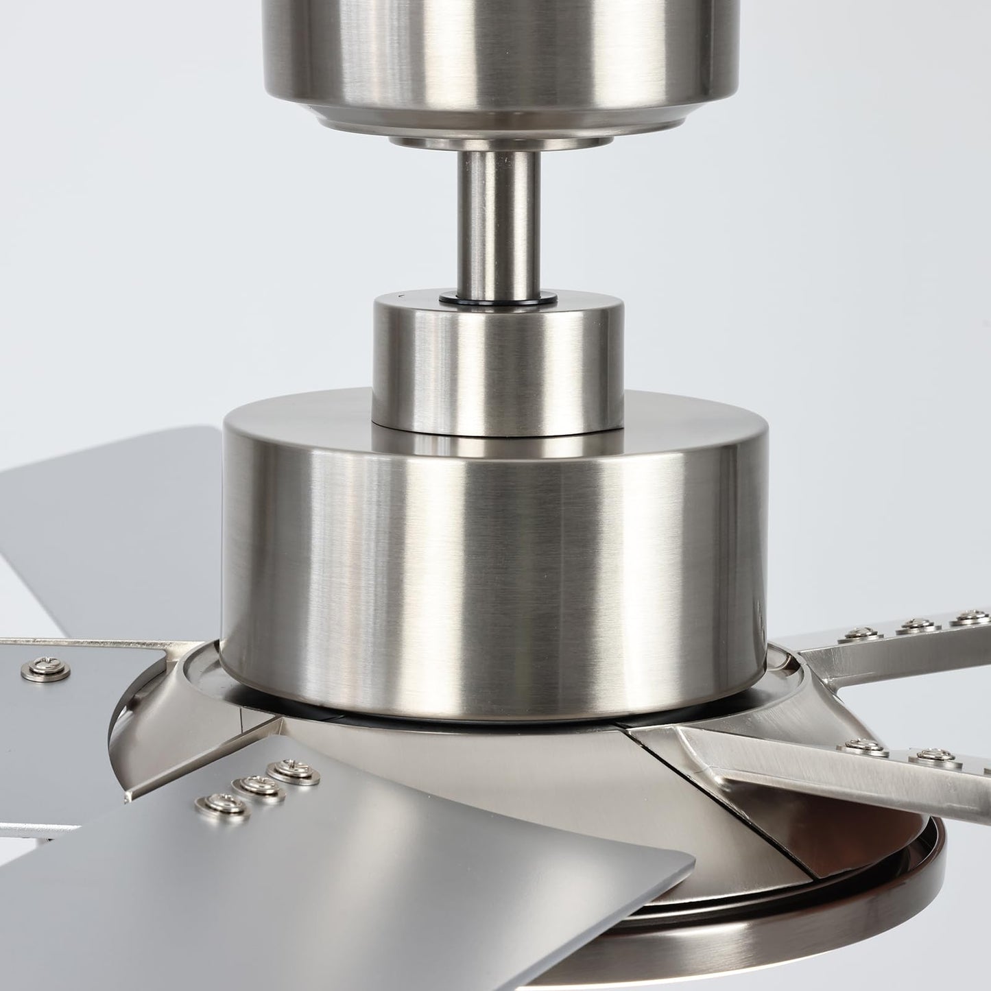 Fanbliss 44 Inch Ceiling Fans with Lights, Modern Nickel Ceiling Fan with Dimmable LED, 6 Speeds, Timer, Quiet Reversible DC Motor, Remote Control Ceiling Fan for Bedroom, Living Room and Kitchen