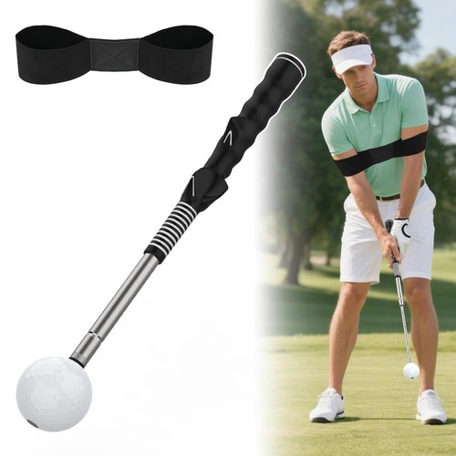 GPANDAG 2 Pack Golf Grip Trainer and Golf Wrist Trainer, Golf Training Aid w/Click Feedback for Warm Up/Strength Training, Golf Swing Trainer Right Left Gift for Golfers, Indoor Outdoor Golf Arm Band