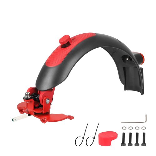 ulip Scooter Rear Fender Scooter Replacement Accessory with Tail Light with Brake Compatible with Segway Ninebot Max G30 G30D Scooter Gray Red