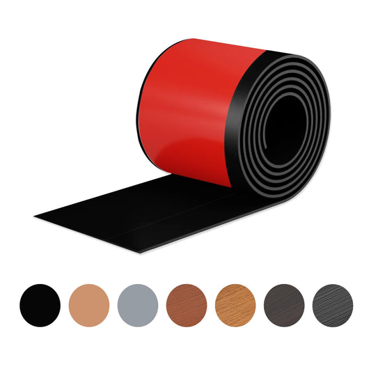 Black Wall Molding Trim 3 Inch x 60 Feet, Wall Base Baseboard Molding Trim Flexible Self Adhesive Rubber Wall Base Moulding Trim Peel and Stick Design Home Decoration Skirting Line