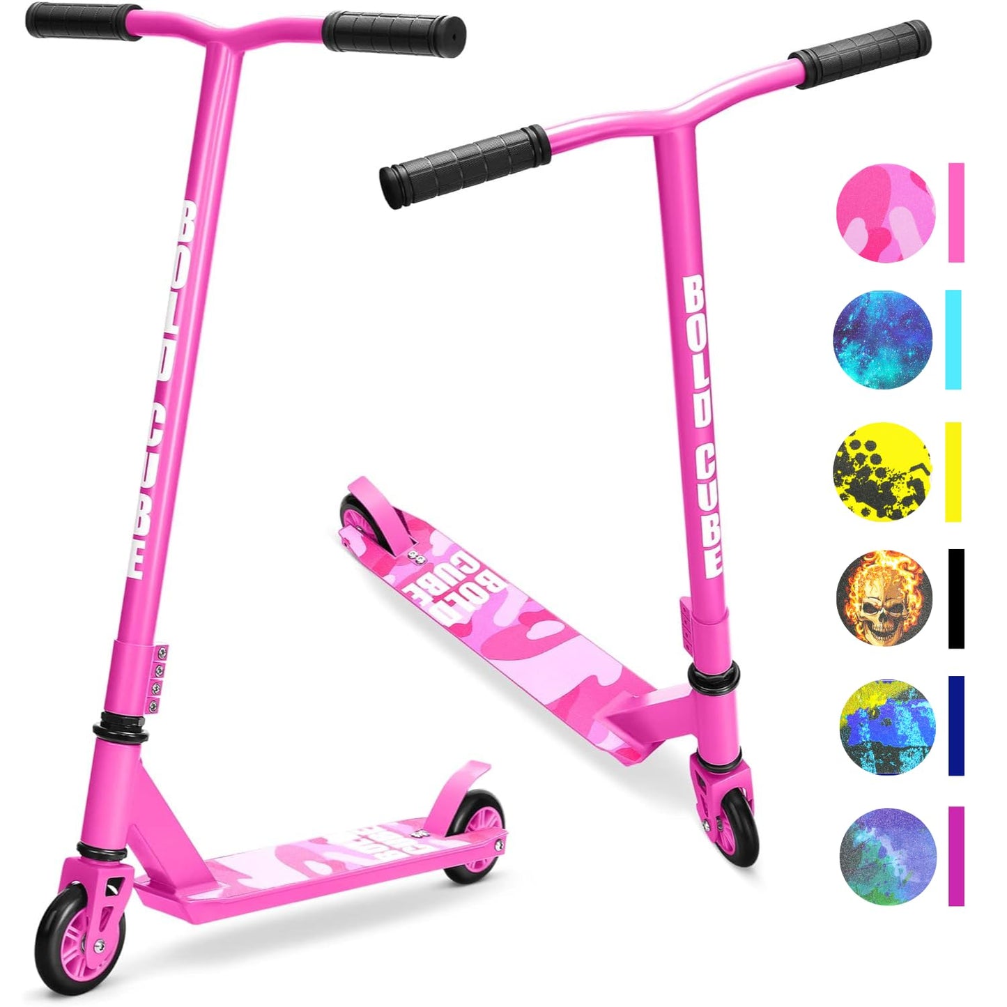 BOLDCUBE Stunt Scooter for Kids Ages 6-12 8-12 Years | Freestyle Pro 360° | Aluminium Deck | ABEC 7 | Micro Crystalized Deck