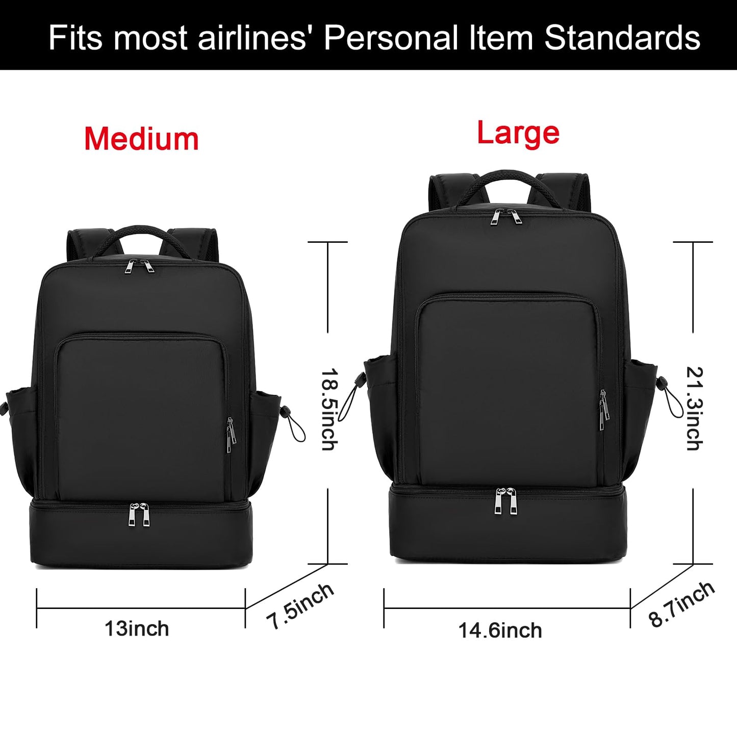 seyfocnia Gym Backpack for Men, Lightweight Sports Back pack With Shoe Compartment, Waterproof Gym Bag Workout Trainning Rucksack Casual Travel Daypack-Black