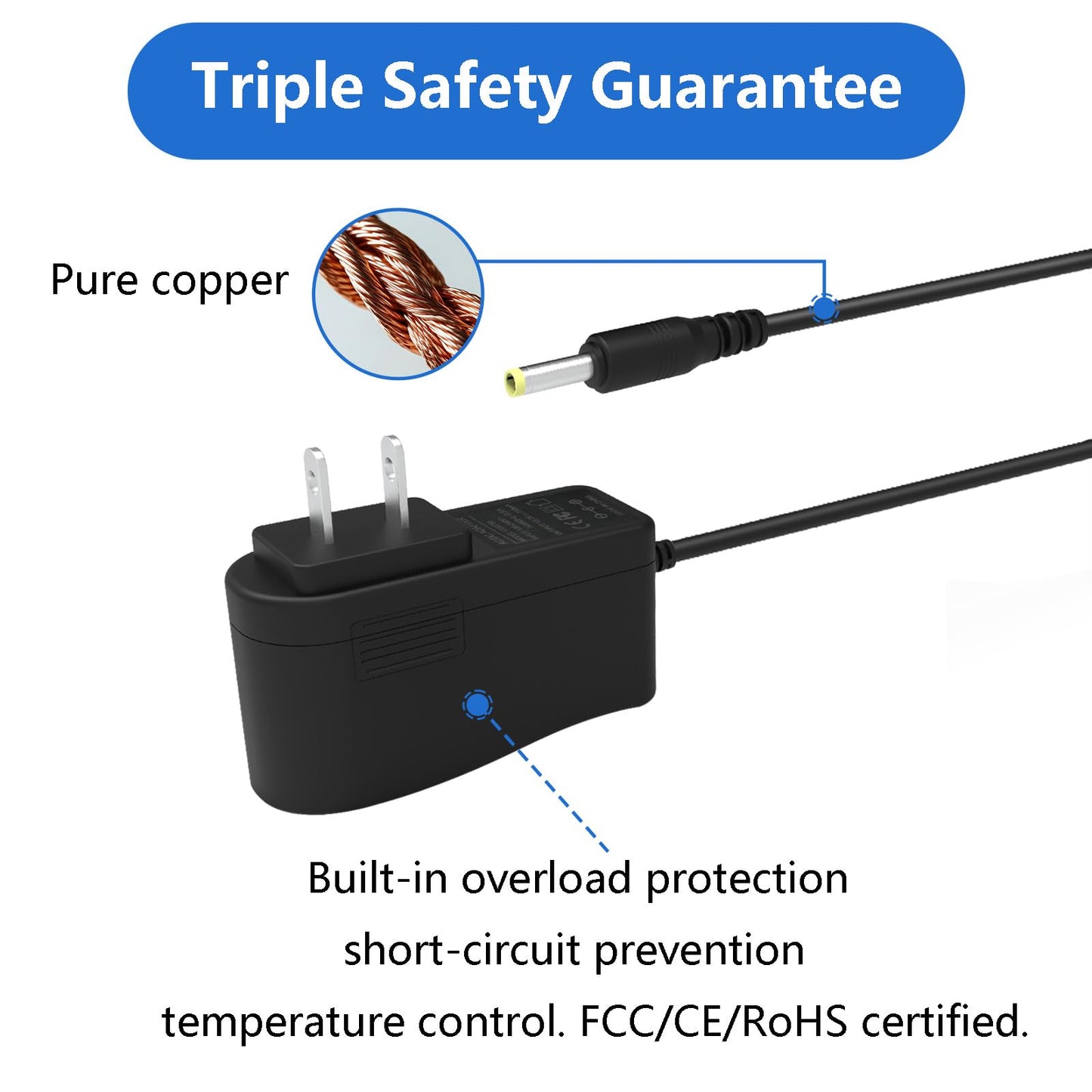 Replacement Adapter DK12-133075A-U ZD012S133075USD for Shark Charger CH951 CH951C CH950 CH950C CH955 CH963AMZ CH964AMZ UltraCyclone Pet Pro Plus Cordless Handheld Vacuum Power Supply Power Cord