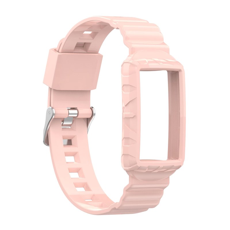 Chofit Case With Band Compatible with Fitbit Charge 5/4/3, Shockproof Rugged Band Strap for Fitbit Charge 5 with Bumper Case Cover - Men Women (Pink, Purple, Green)