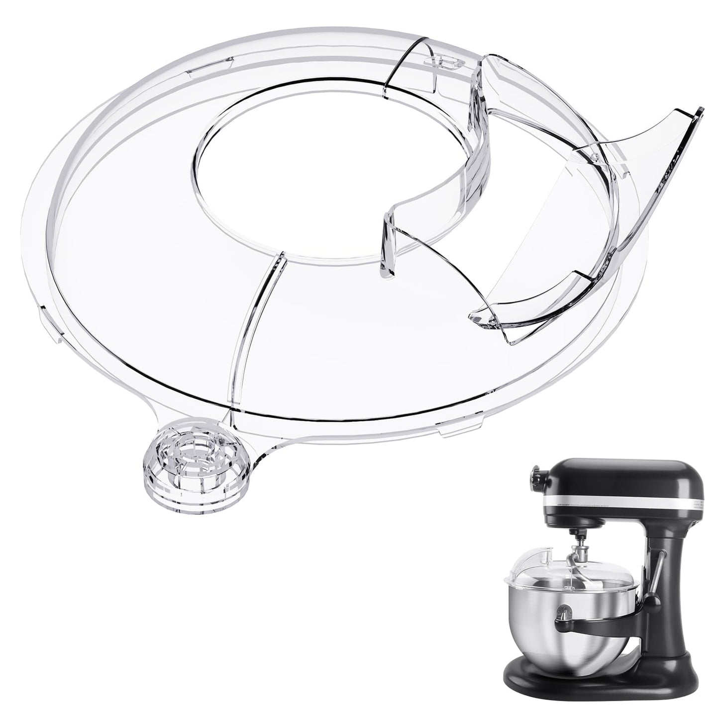 Pouring Shield for KitchenAid 6-7Qt Bowl Lift Stand Mixer (for Stainless Steel Bowls Only), Splash Guard Mixers Bowl Cover for Kitchen aid 6-7Qt Accessories and Attachments (Clear)