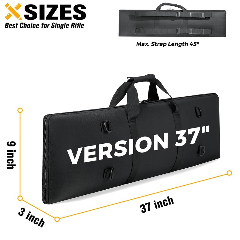 DBTAC Urban Minimalist Basic Low Profile Single Long Rifle Bag Pistol Gun Case for Airsoft Range Shooting Outdoor Hunting | 45", Black