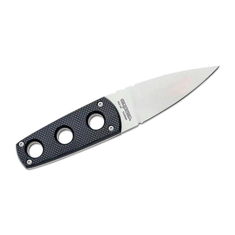 Cold Steel Secret Edge Durable Lightweight Japanese AUS8A Steel Drop Point 3.5" Fixed Blade Tactical Outdoor Hunting Concealed Carry Neck Knife, Griv-Ex Handle, Secure-Ex Sheath