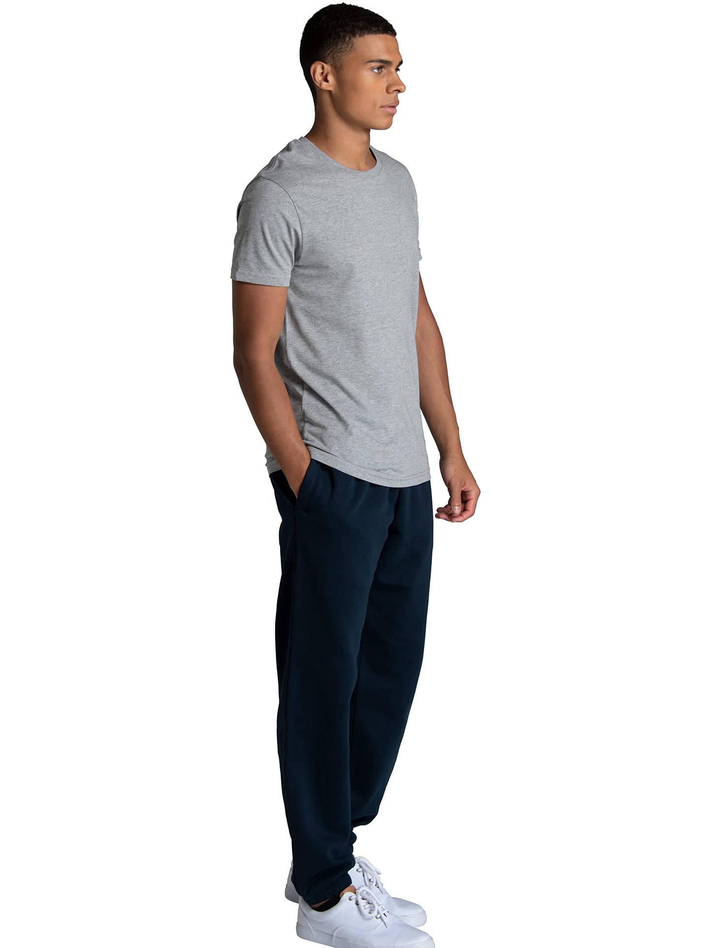 Fruit of the Loom Men's Crafted Comfort Fleece Sweatshirts, Hoodies, & Sweatpants, Super Soft Cotton Blend, Sweatpants - Navy Nights, Large