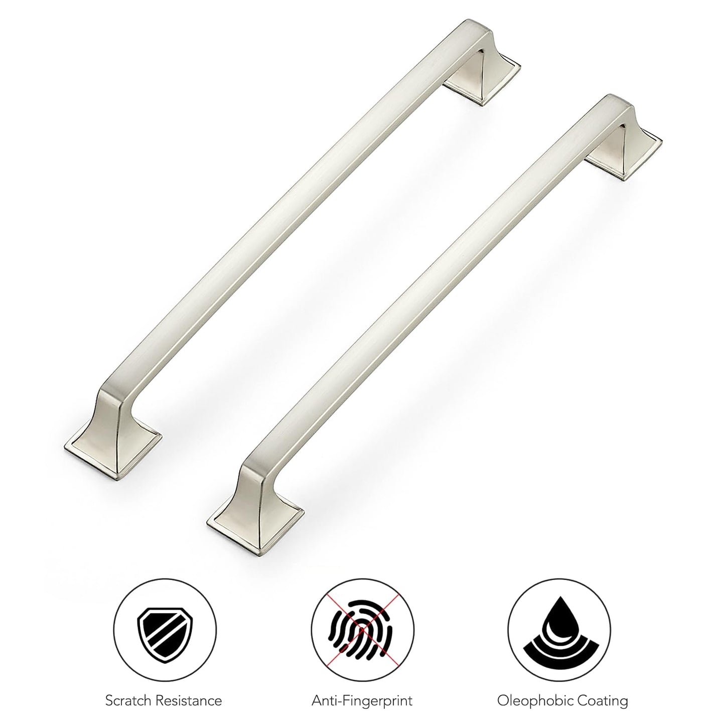 Ravinte 30 Pack Solid 7-1/2" Square Foot Arch Pulls Kitchen Cabinet Handles Brushed Nickel Pulls Silver Dresser Kitchen Cupboard Hardware Handles for Cabinets Cupboard Drawers