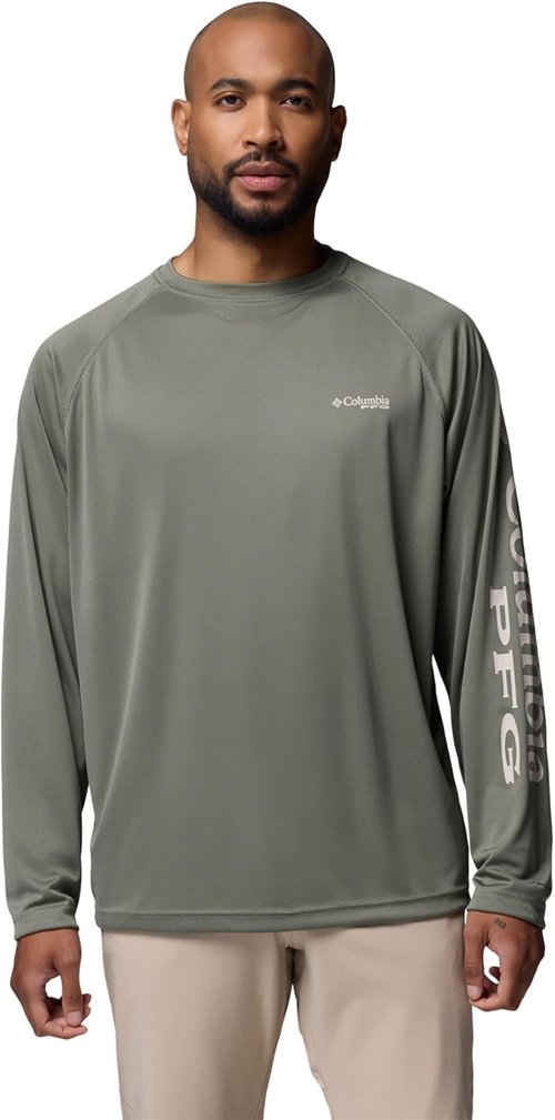 Columbia Men's PFG Terminal Tackle Long Sleeve Fishing Shirt - Quick-Dry, Lightweight, Blue