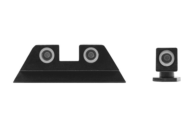 Meprolight Tru-Dot tritium Night Sights Compatible with Glock 17 19 20-25 28-35 37 39 tritium dots Glow on Sight self Illuminated Fixed Metal Sights Yellow Rear
