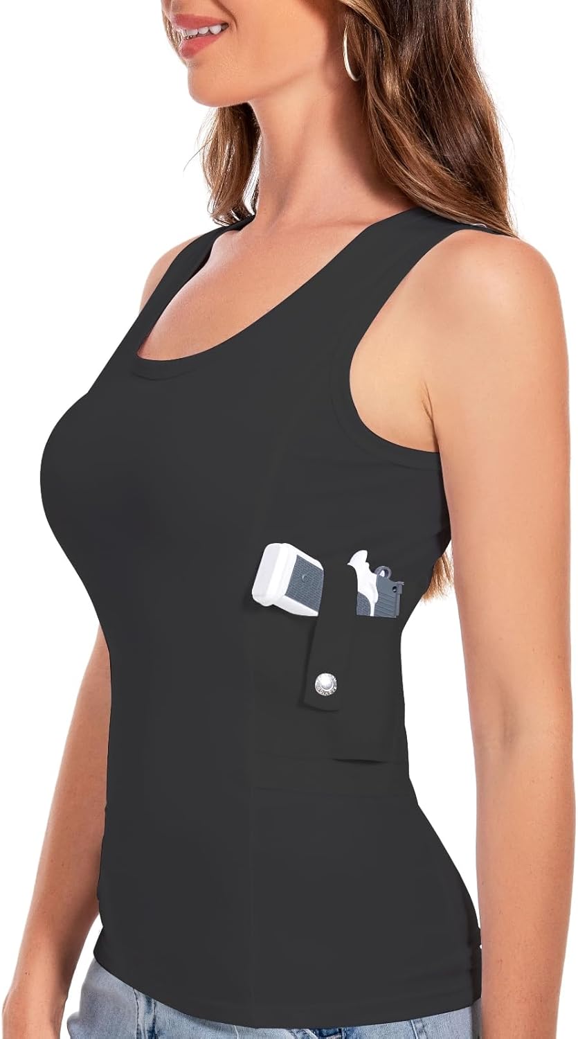 Skiennix Concealed Carry Holster Tank Top - Tactical Compression Shirt for Small Equipment