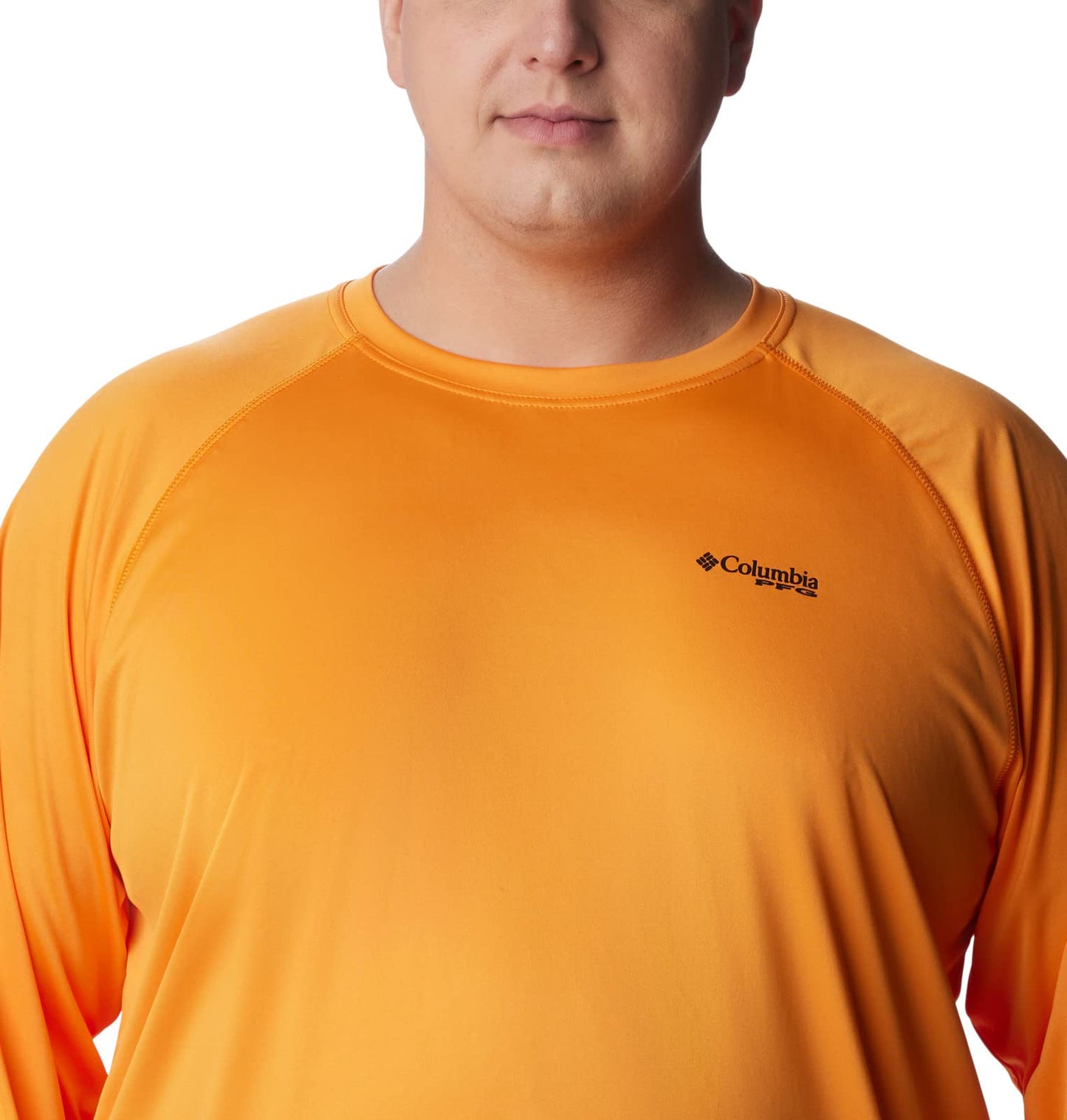 Columbia Men's Terminal Tackle Long Sleeve Shirt, Orange Blast/Black Logo, 2X Big