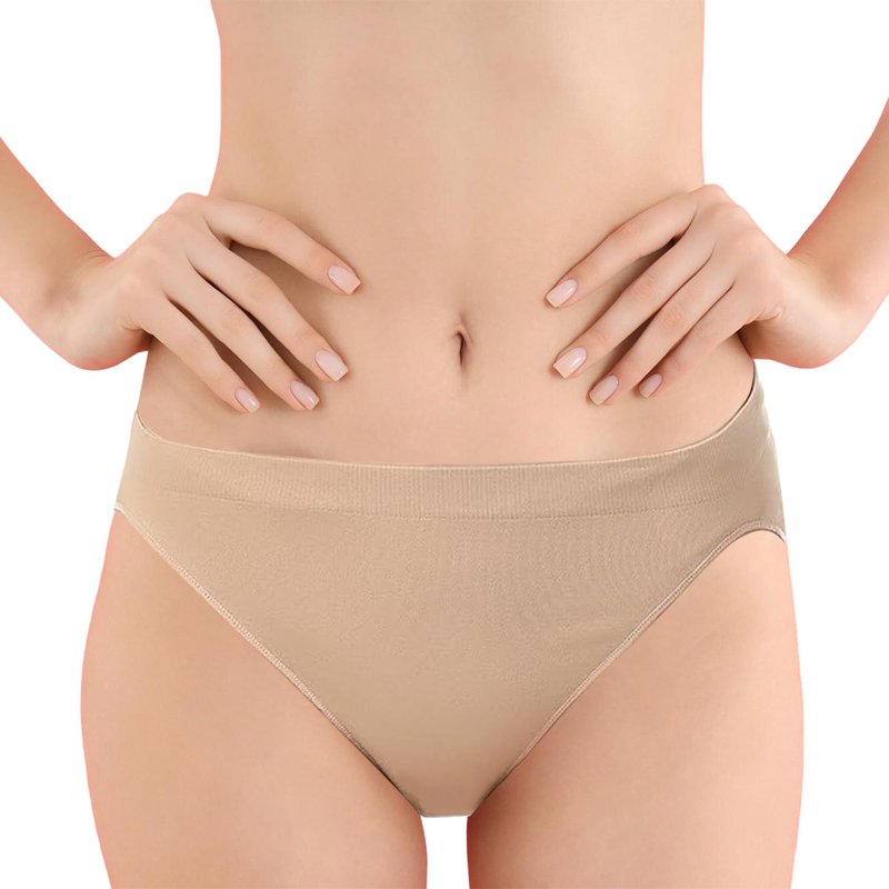 Zenmarkt Dance Briefs for Girls and Women - Mid-Waist Cotton Ballet Underwear - Seamless, Breathable, Moisture-Wicking Performance Briefs for Youth and Adults (Child M - 9-12 Years) Beige