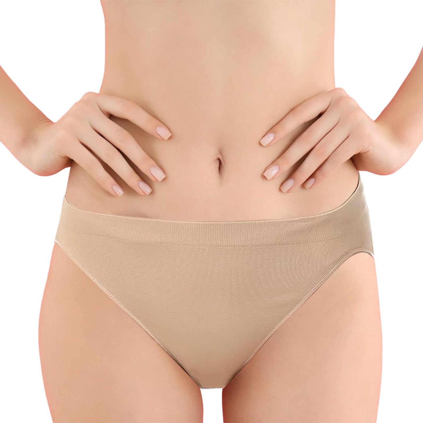 Zenmarkt Dance Briefs for Girls and Women - Mid-Waist Cotton Ballet Underwear - Seamless, Breathable, Moisture-Wicking Performance Briefs for Youth and Adults (Child M - 9-12 Years) Beige