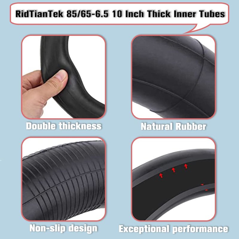 RidTianTek 85/65-6.5 Tire, 10 Inch Thick Inner Tube Tire for Kugoo G-Booster G2 Pro for Ninebot Mini Pro Smart Self-Balancing Electric Scooter Front/Rear Wheel Replacement Part (2 Inner Tube)