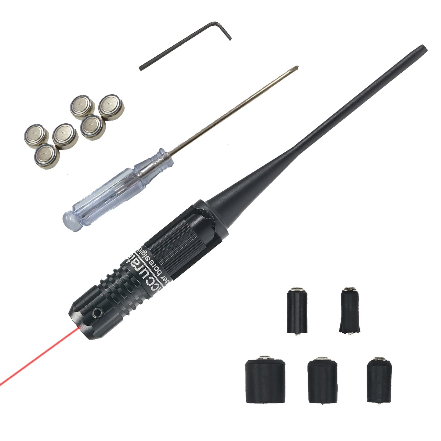 PINTY Bore Sight Laser Kit (Charging, Red Laser, 5 Adapters)