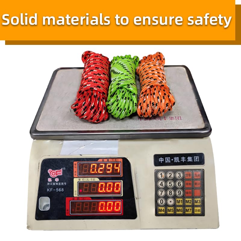 Diamond Braided Polypropylene Rope Nylon Rope Mix Thick Heavy Duty Ropes 1/4 inch 25ft High Strength Rope Perfect for Clothesrope Camping Hiking and Other Outdoor Activities 1/4 25ft 3Pack