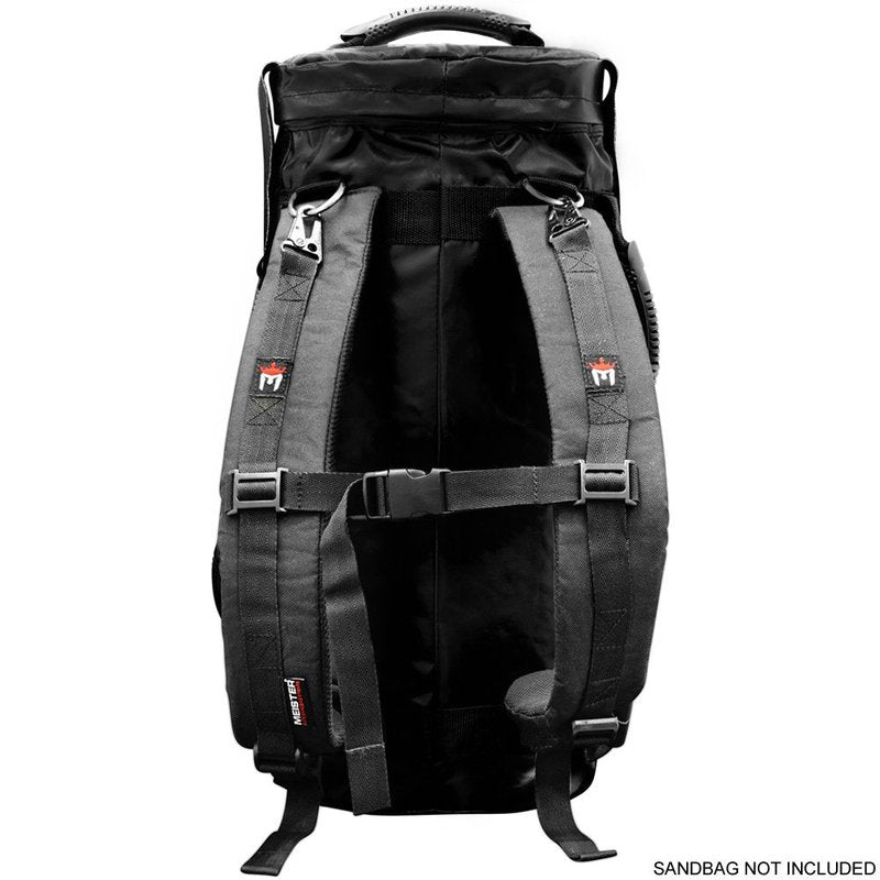 Meister Backpack Straps for 50lb Elite Fitness Sandbag - Weight Rucksack Attachment - Black