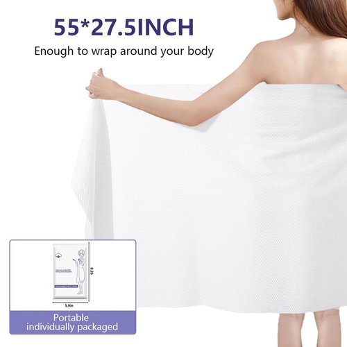 5 Pack Disposable Travel Bath Towels Sheets Extra Large 55"x27.5",Soft Disposable Washcloths Body Towels for Bathroom Travel,Quick Dry Camping Shower Towel Hair Sauna Beach Swimming Gym Pet Towels