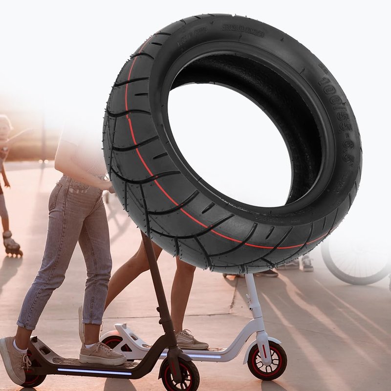 11 inch 90/65-6.5 Tubeless Tire for Electric Scooters, 100/55-6.5 Rubber Thickend Tyre Scooters Replacement Wheel Parts (1Pc)