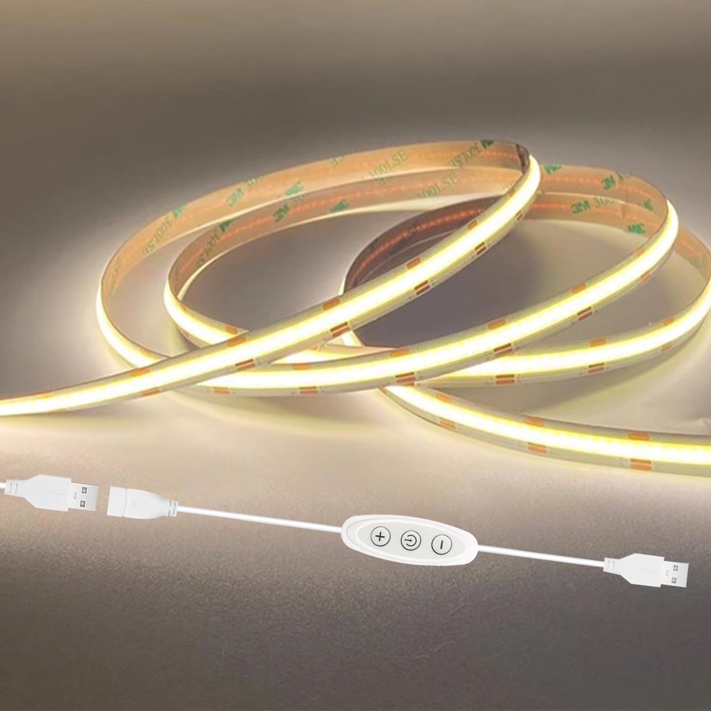 GXILEE COB LED Strip Lights Natural White 4000K CRI92+, DC 5V 6 ft Led Light Strip with Dimmer Switch for Cabinet Home Office DIY Lighting Decoration