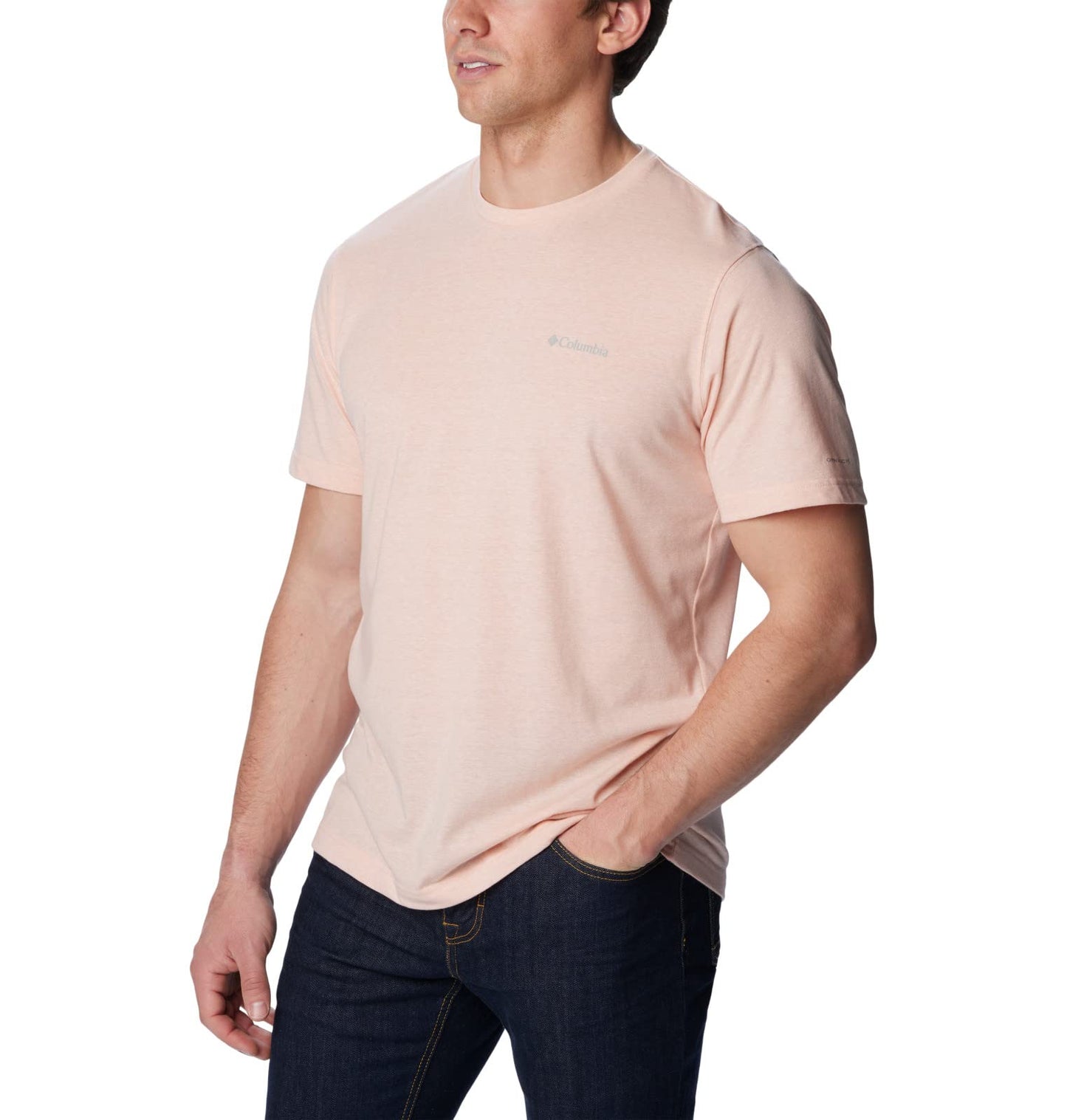 Columbia Men's Thistletown Hills Short Sleeve, Peach Blossom Heather, 1X Big