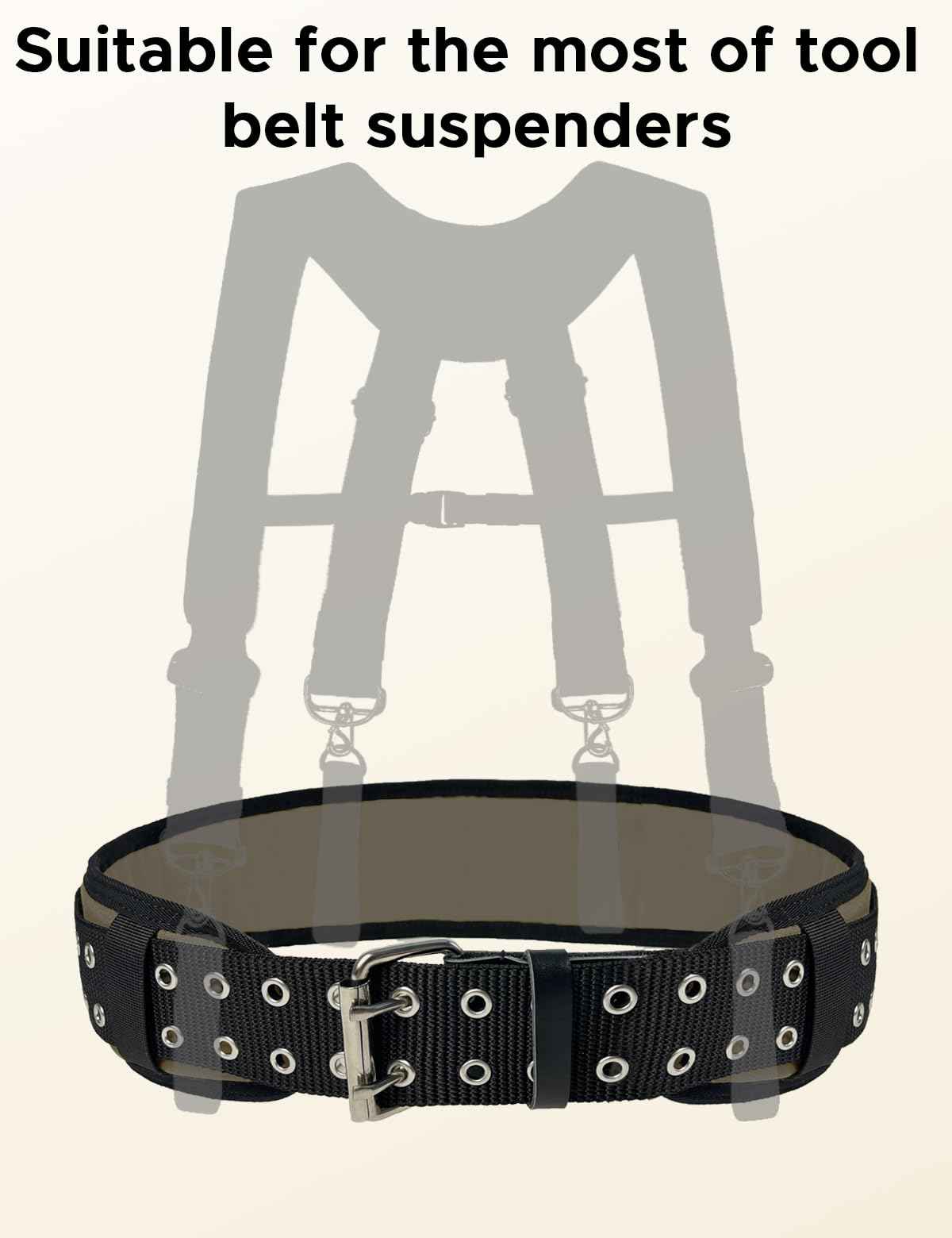 3.5 Inch Heavy-Duty Padded Work Belt,Tool Belt Fits Waists 29 To 48 Inches，Adjustable Holds Most Tool Belt Pouches Green