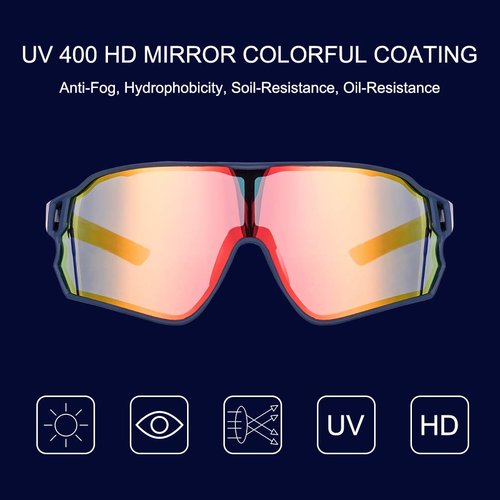 ROCKBROS Polarized Sunglasses UV Protection for Women Men Cycling Sunglasses, Blue
