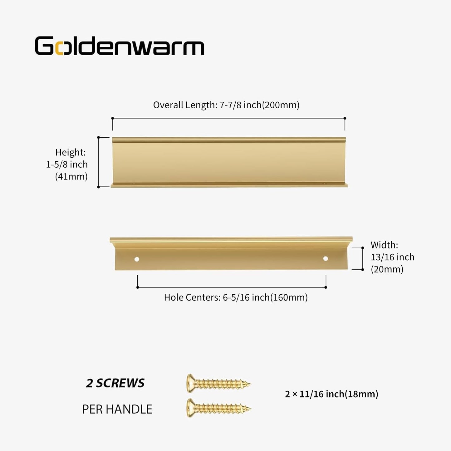 goldenwarm 30 Pack Gold Finger Edge Pulls Drawer Finger Pulls Champagne Gold Kitchen Hardware Handles Bedroom Dresser Drawers,6-1/4 in Hole Center