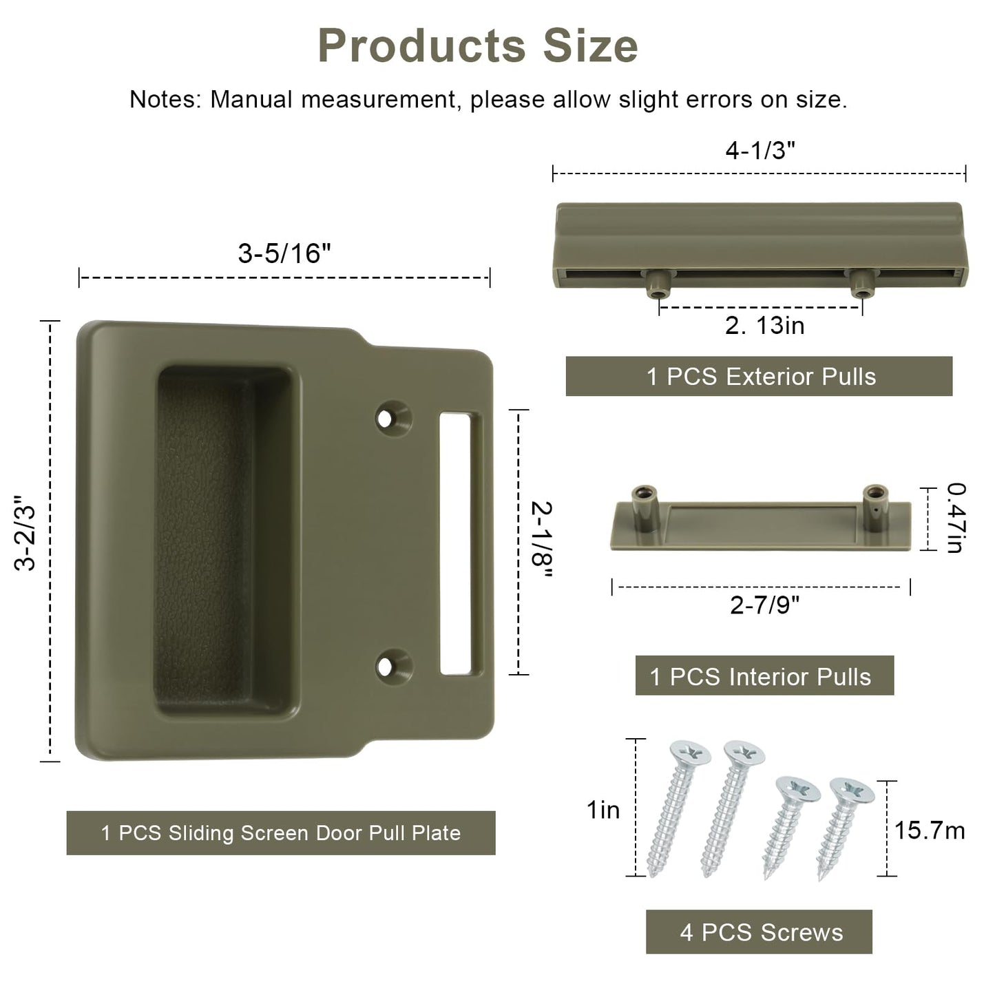 Screen Door Handle Kit for Andersen Doors, Sliding Screen Door and Latches Pull Handle Replacement Parts Fit for Anderson A-Series Gliding & Hinged Patio Doors from 1982 to Present Windows Hardware