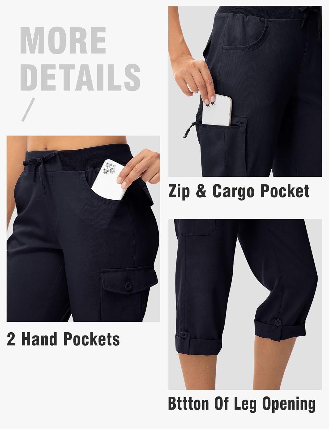 TBMPOY Women's Cargo Hiking Capris - Comfortable Outdoor Pants for Adventure | Various Colors Available