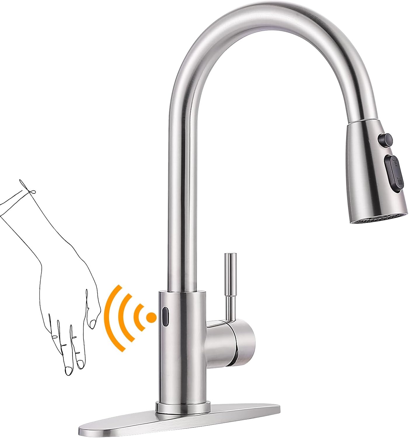Stainless Steel Kitchen Faucet Combo with Water Filter - Brushed Nickel Sink Faucet for RO Systems