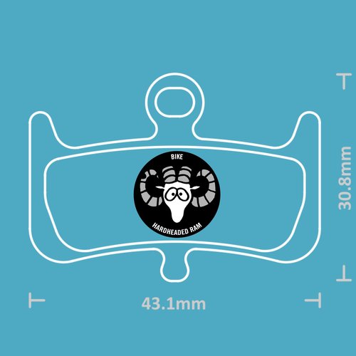 Hardheaded Ram Bike Brake Pads Resin for Hayes Dominion A4. The Bicycle Replacement Part for OEM Brakes for High Braking Power (1 Resin)