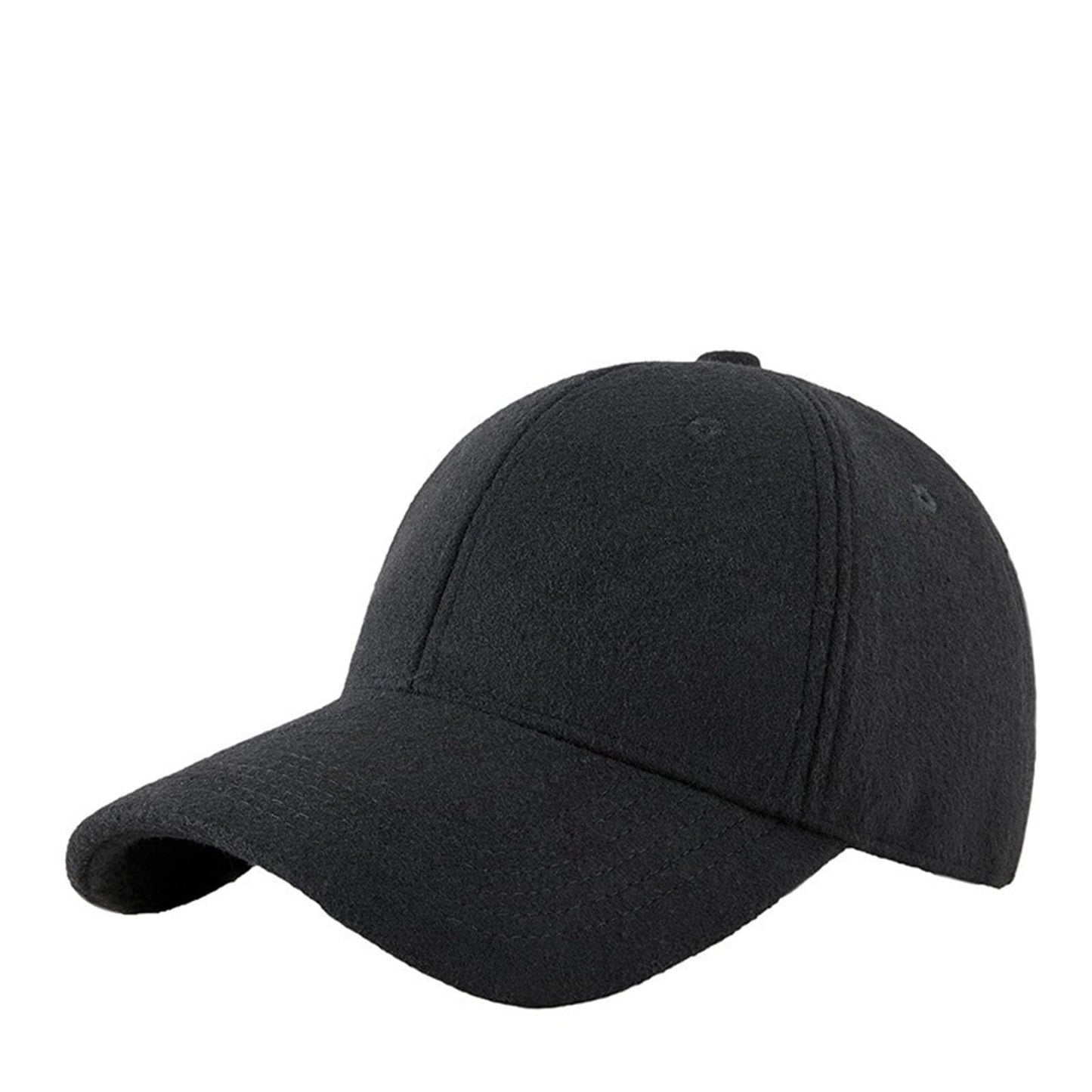 JHDESSLY Men Warm Baseball Cap Big Hat Adjustable Woolen Classic Solid Dad Travel Outdoor