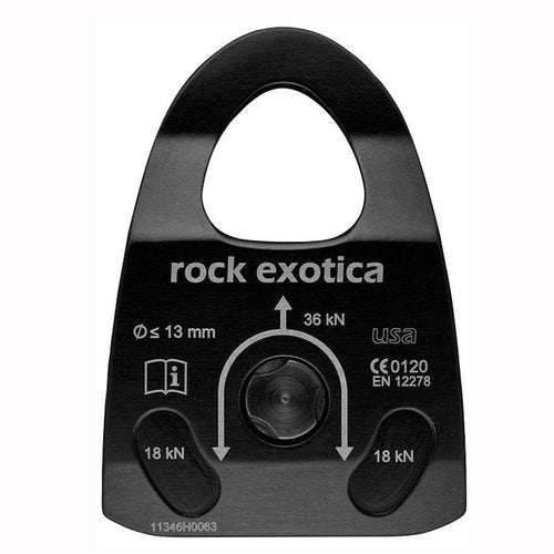 Rock Exotica P22-B Machined Rescue Pulley - Heavy Duty CNC-Machined Single Pulley for Rescue, Rope Access, and Rigging - High Strength 7075 Aluminum Construction