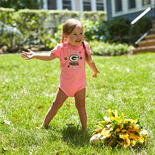 NFL Baby Girls 3-Pack Onesie Bodysuits - Green Bay Packers, 3-6 Months