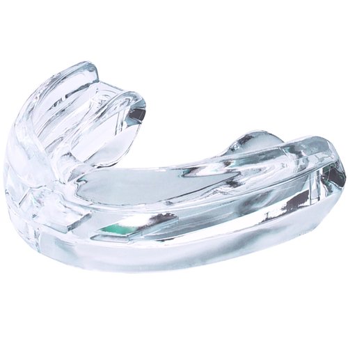 Oral Mart Braces Mouth Guard for Sports (Pure Clear) - Instant Fit (No Boil) Double (Upper & Lower) Mouthguard for Lacrosse, Hockey, Muay Thai, Football, MMA, Rugby, Karate, Boxing (with Case)