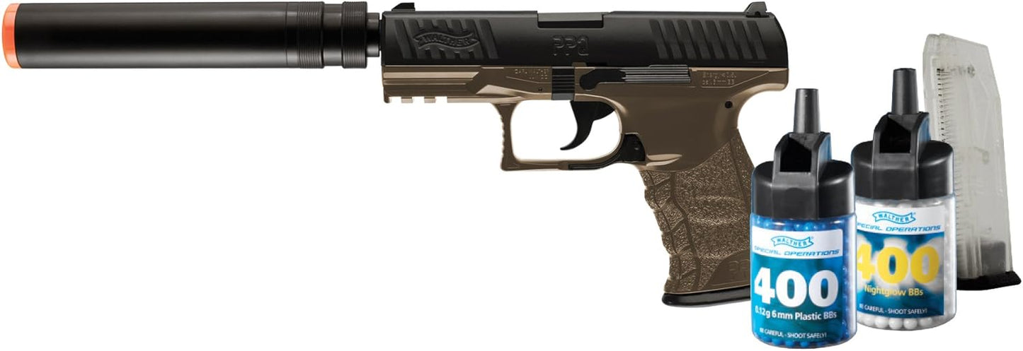 Umarex Walther PPQ Airsoft Gun - 6mm BB Pistol with Realistic Blowback Action