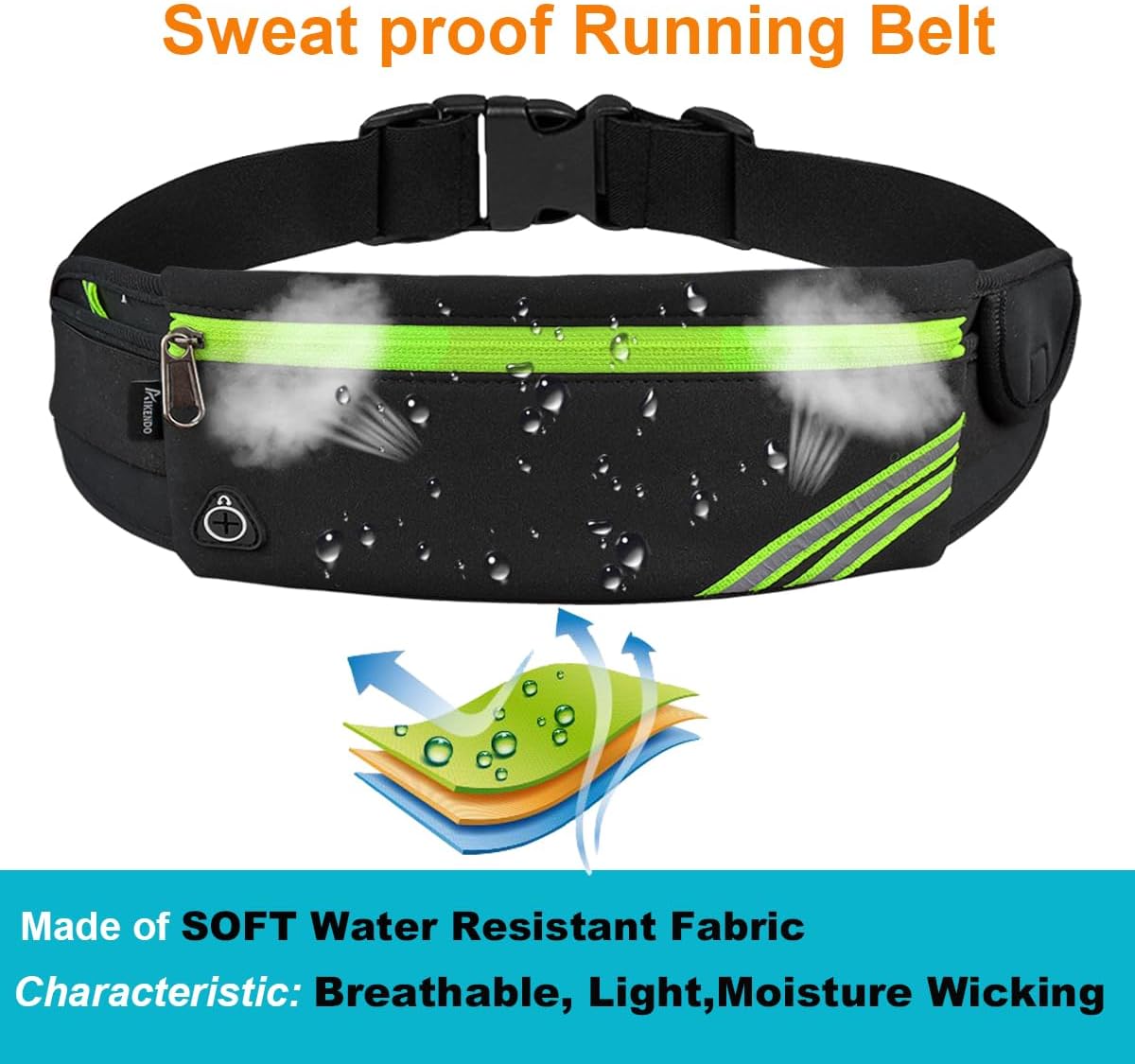 Skiennix Slim Running Belt - Reflective Waist Pack for Hiking & Cycling | Jogging Pouch for Phones & Money