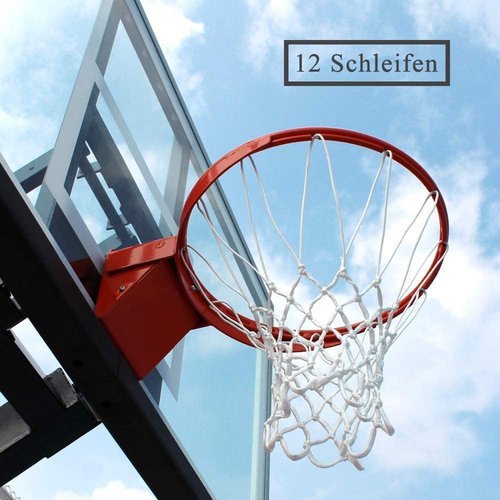 KATOP Premium Heavy-Duty Basketball Net Replacement - All-Weather, Anti-Whip Design | Fits Standard Rims, 12 Loops (White & Red)