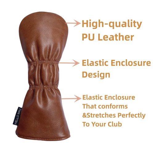 WTLJQQY Golf Club Head Covers Driver 3 Wood 5 Wood Hybrid Headcover or 3pcs Set Brown Leather Golf Headcovers for Golf Clubs Gifts for Men Golfer
