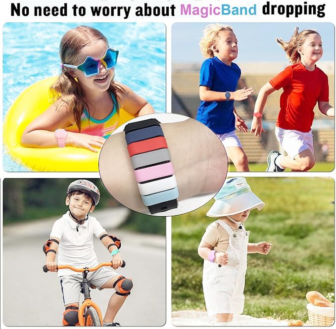 12-Pack Silicone Security Holder Loops for Magic Bands - Multi-Color