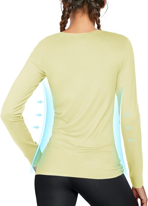 Isnowood Women's Long Sleeve Sun Protection Shirt - UPF 50+ UV Rash Guard for Hiking & Running