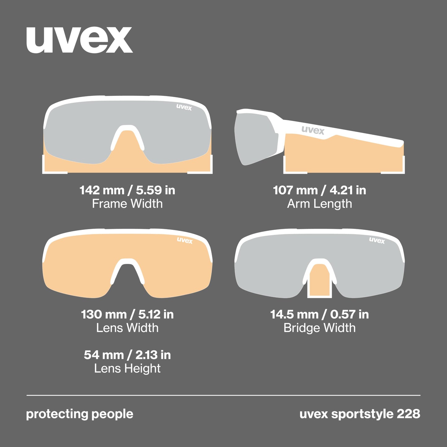 uvex sportstyle 228 - sports sunglasses - cycling/running shades - anti-fog & scratch resistant lenses with UV protection - black matte/mirror blue - one size