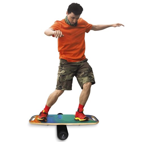 VIVITORY Balance Board Trainer with Handle, Roller Board with Adjustable Stoppers – 3 Different Distance Options 4, 13 and 22 inches, for Hockey, Surfing, Snowboarding, Skateboarding and Skiing